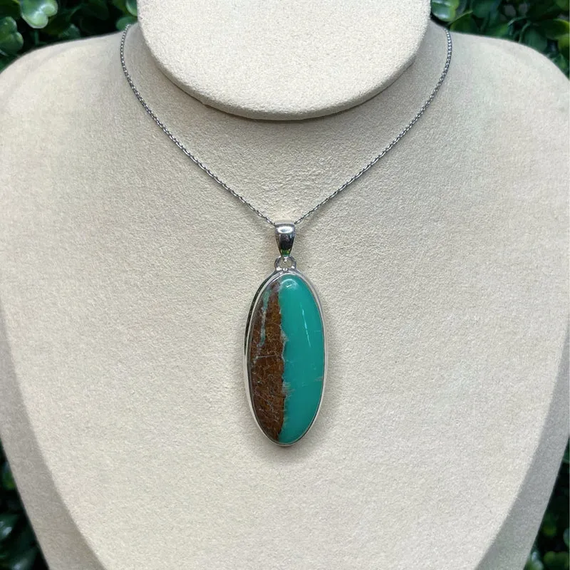 Colgante de roca de crisoprasa de plata 925 #6