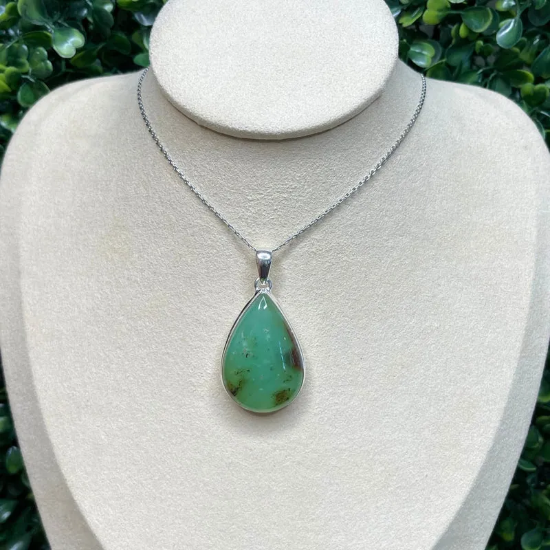 Colgante de roca de crisoprasa de plata 925 #3