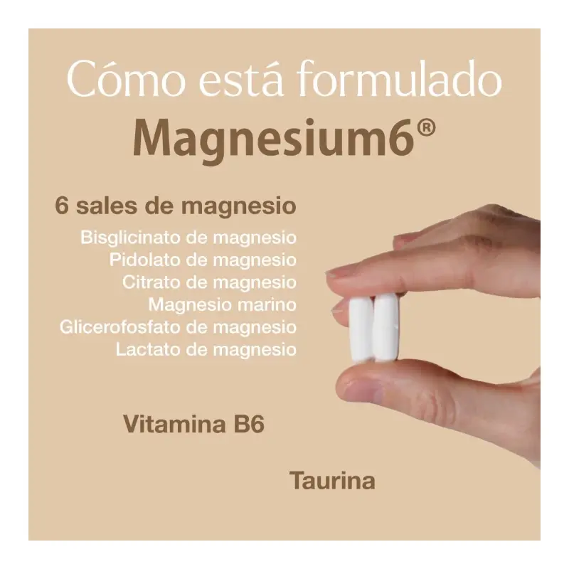 Magnesium6 120 comprimidos - Con 6 sales de magnesio, vitamina B6 y taurina