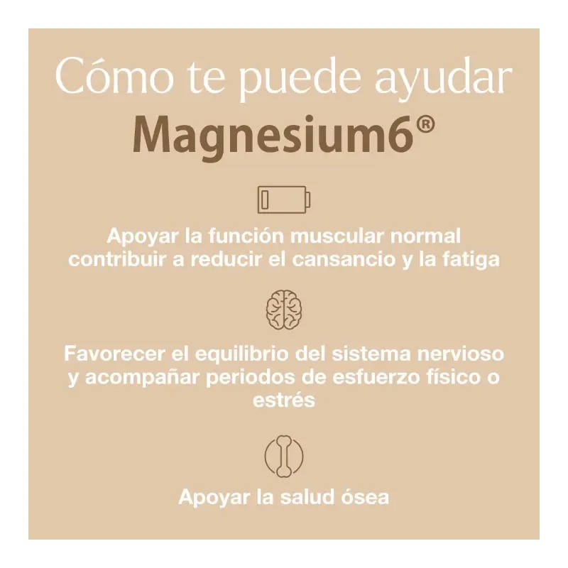 Magnesium6 120 comprimidos - Con 6 sales de magnesio, vitamina B6 y taurina
