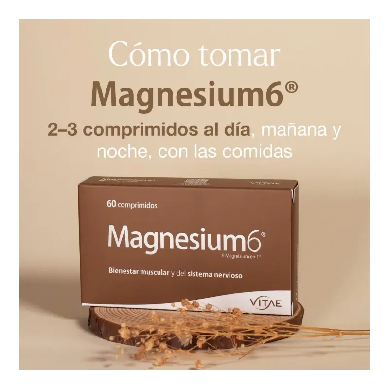 Magnesium6 120 comprimidos - Con 6 sales de magnesio, vitamina B6 y taurina