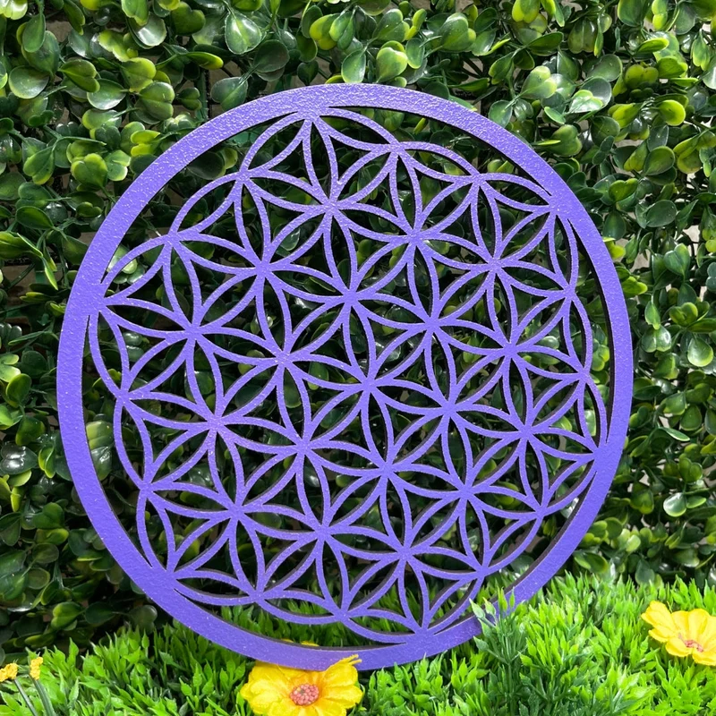 Flor de la vida de madera colorida