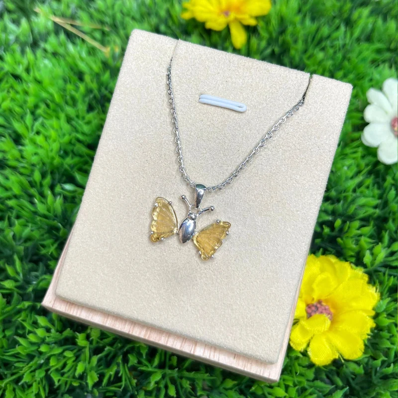 Colgante de mariposa de turmalina de sandía #4