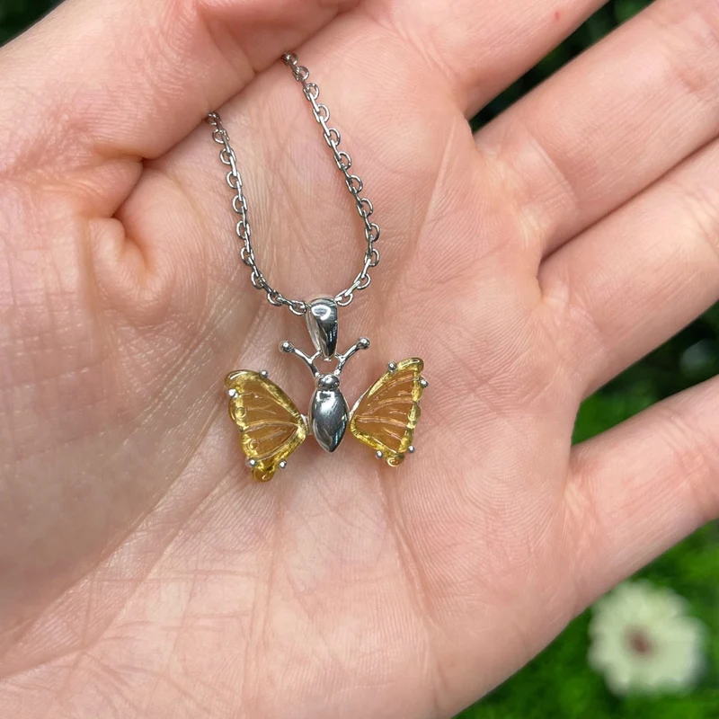 Colgante de mariposa de turmalina de sandía #4