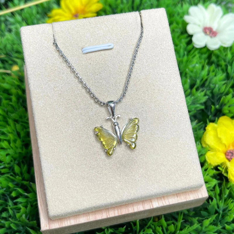Colgante de mariposa de turmalina de sandía #23