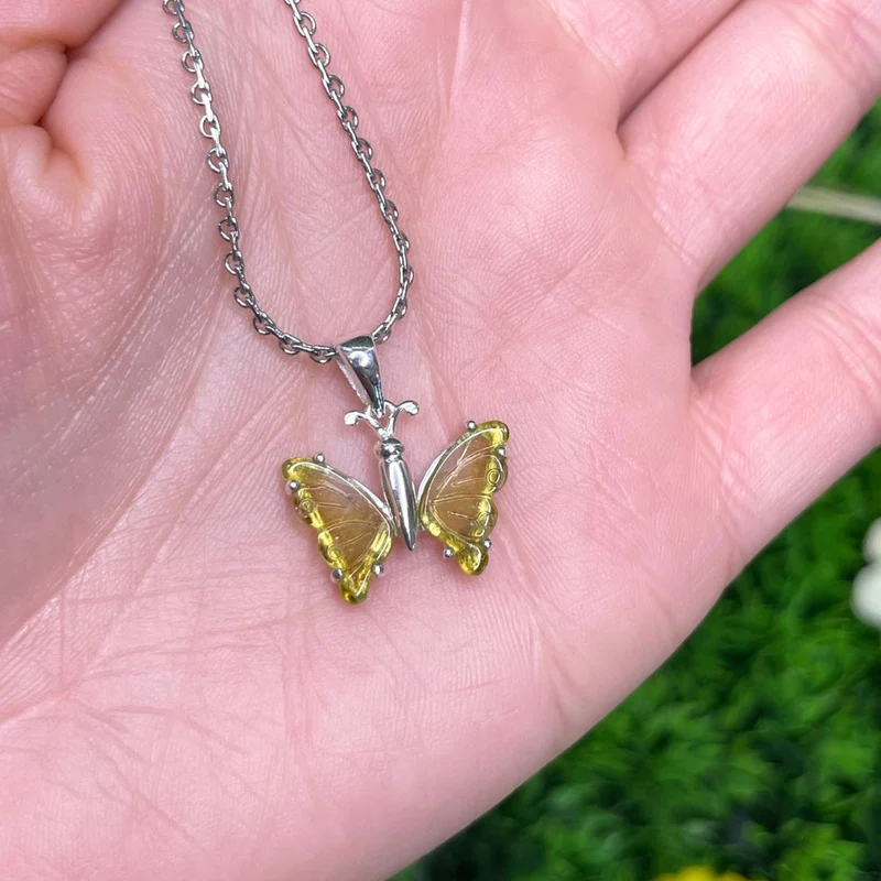 Colgante de mariposa de turmalina de sandía #23