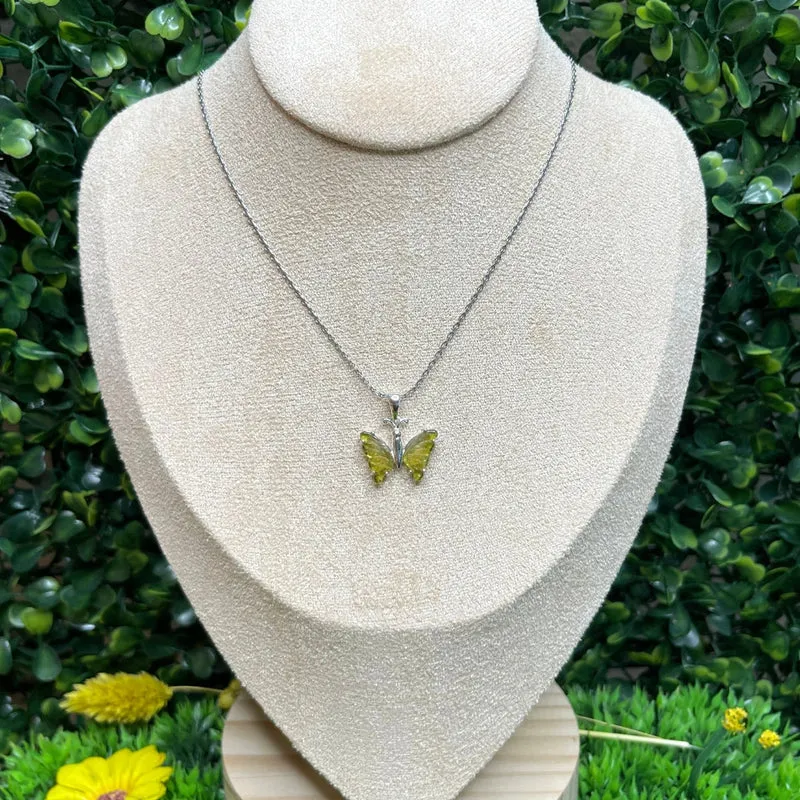 Colgante de mariposa de turmalina de sandía #23