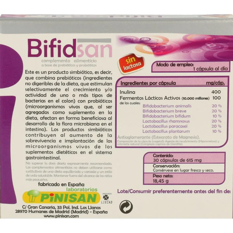 Bifidsan 20 cápsulas | Pinisan