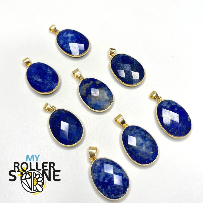 Colgante Lapislázuli Oval Dorado