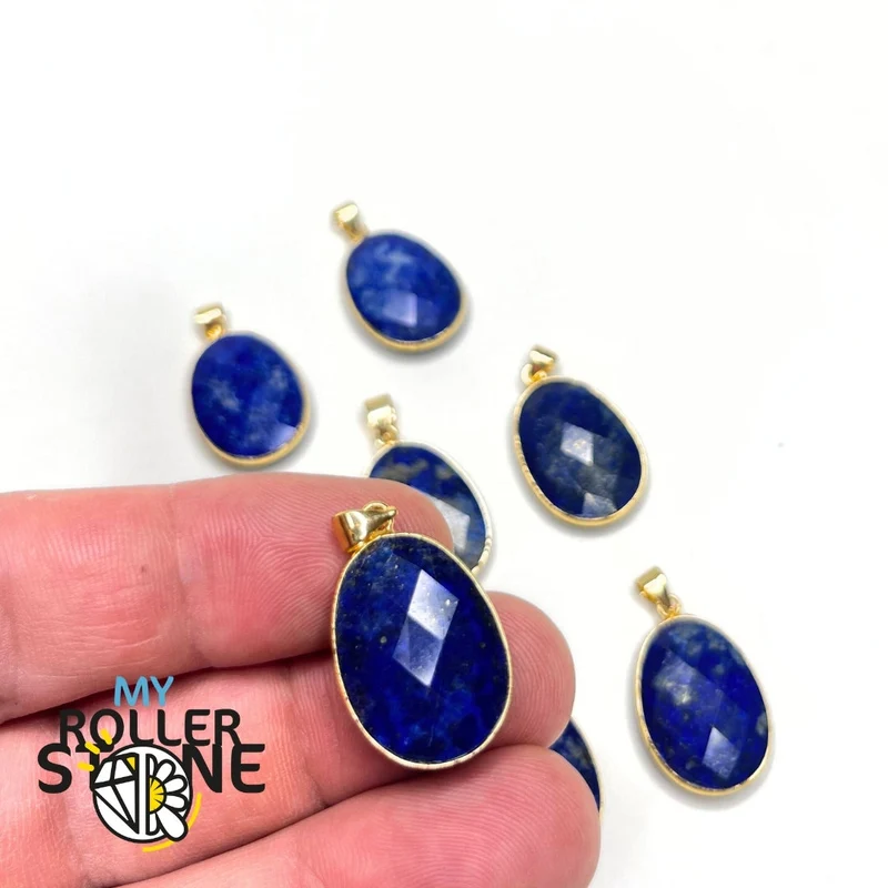 Colgante Lapislázuli Oval Dorado