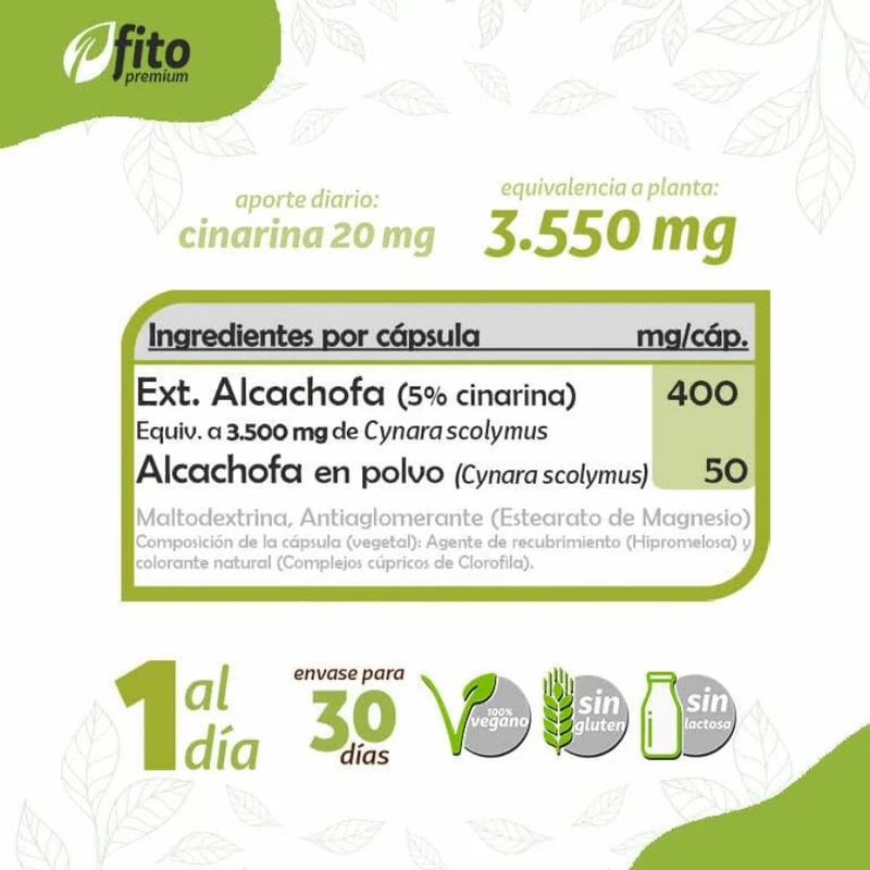 Fito Premium Alcachofa 30 cápsulas | Pinisan