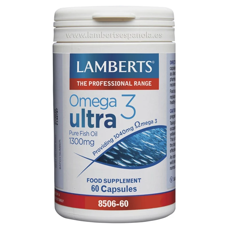 Omega 3 Ultra Aceite de Pescado Puro 1300mg 60 Capsulas | Lamberts