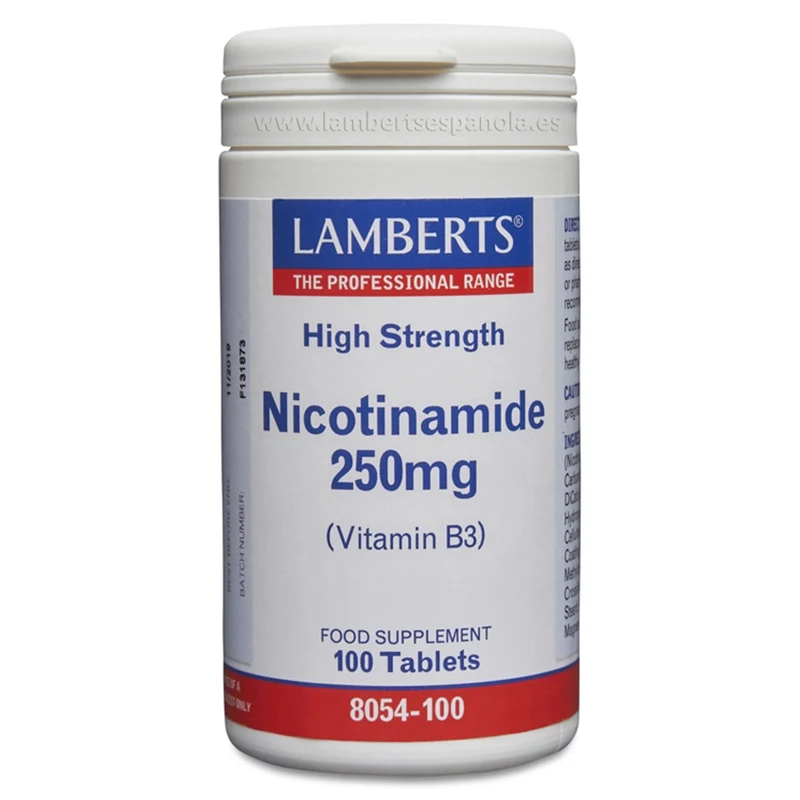 Nicotinamida 250 mg (Vitamina B3) 100 Tabletas | Lamberts