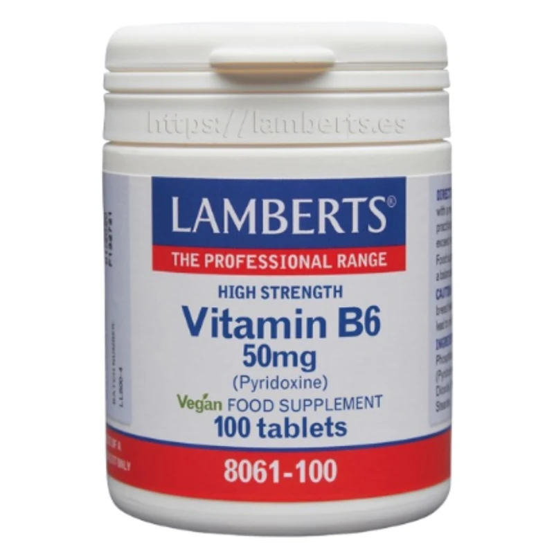 Vitamina B6 50 mg (Piridoxina) 100 Tabletas | Lamberts