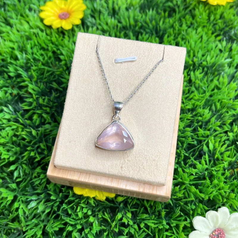 Colgante de cuarzo rosa #24