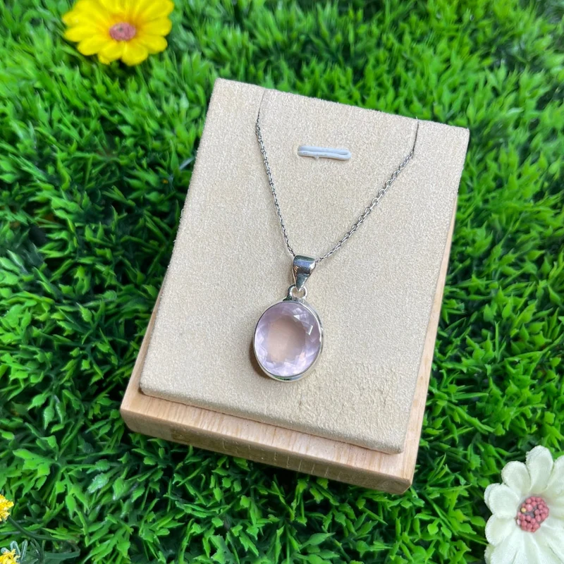 Colgante de cuarzo rosa #29