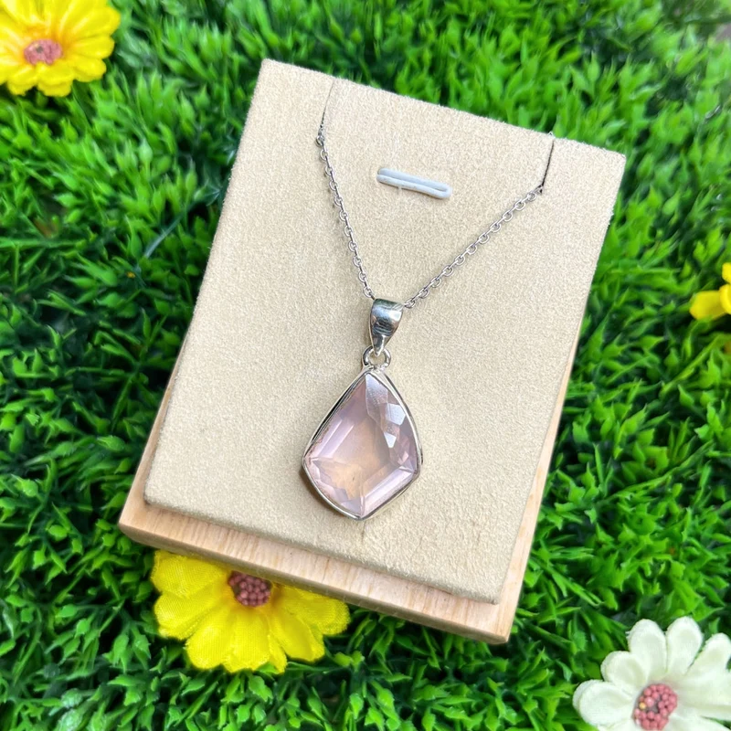 Colgante de cuarzo rosa #31