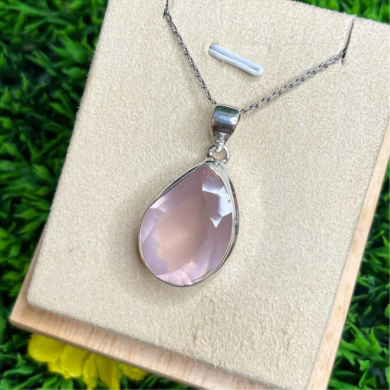 Colgante de cuarzo rosa #34