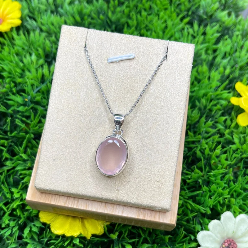 Colgante de cuarzo rosa #2