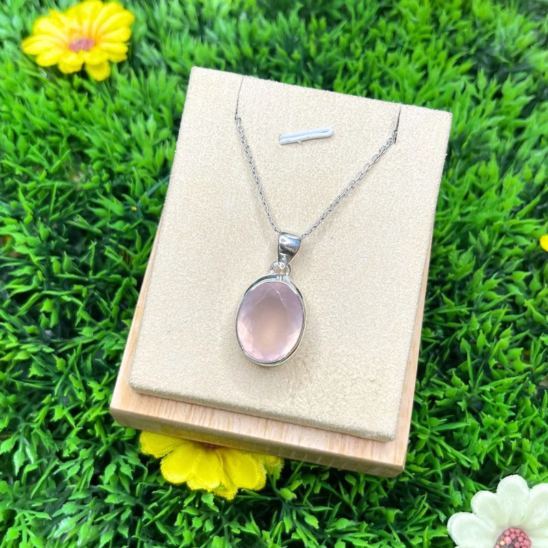 Colgante de cuarzo rosa #1
