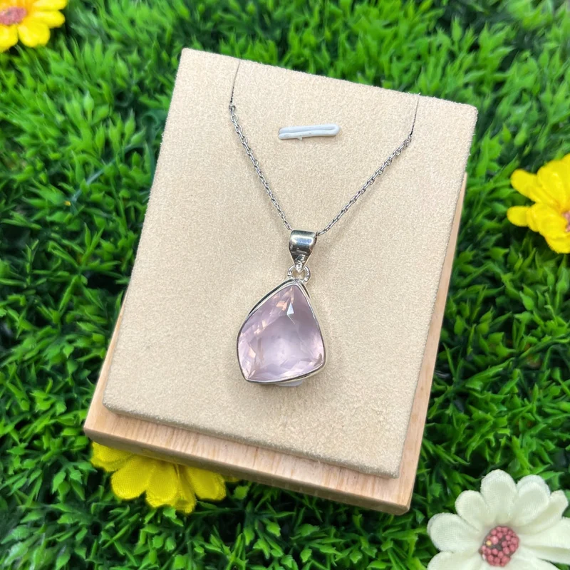 Colgante de cuarzo rosa #6