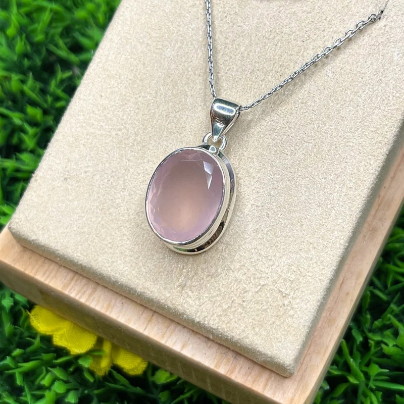 Colgante de cuarzo rosa #14
