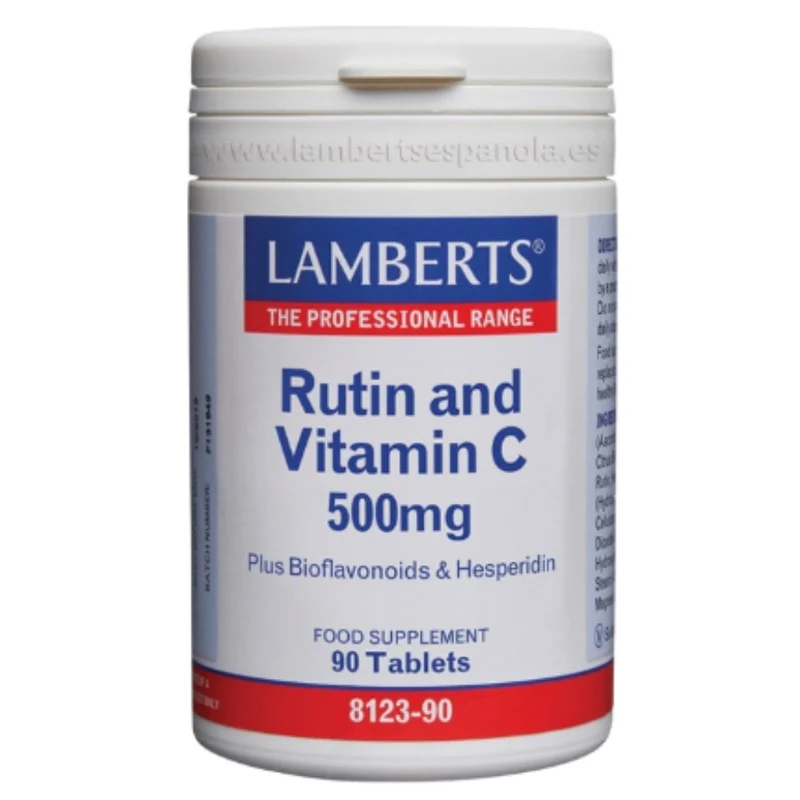 Rutina y Vitamina C 500 mg + Bioflavonoides 90 Tabletas | Lamberts
