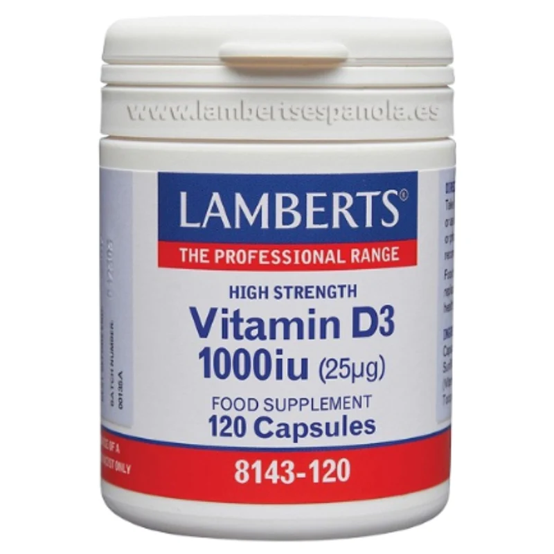 Vitamina D3 1000 UI (25 µg) 120 Capsulas | Lamberts