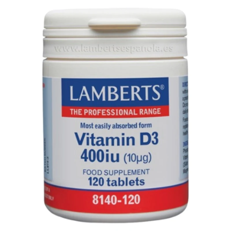 Vitamina D3 400 UI (10 µg) 120 Tabletas | Lamberts