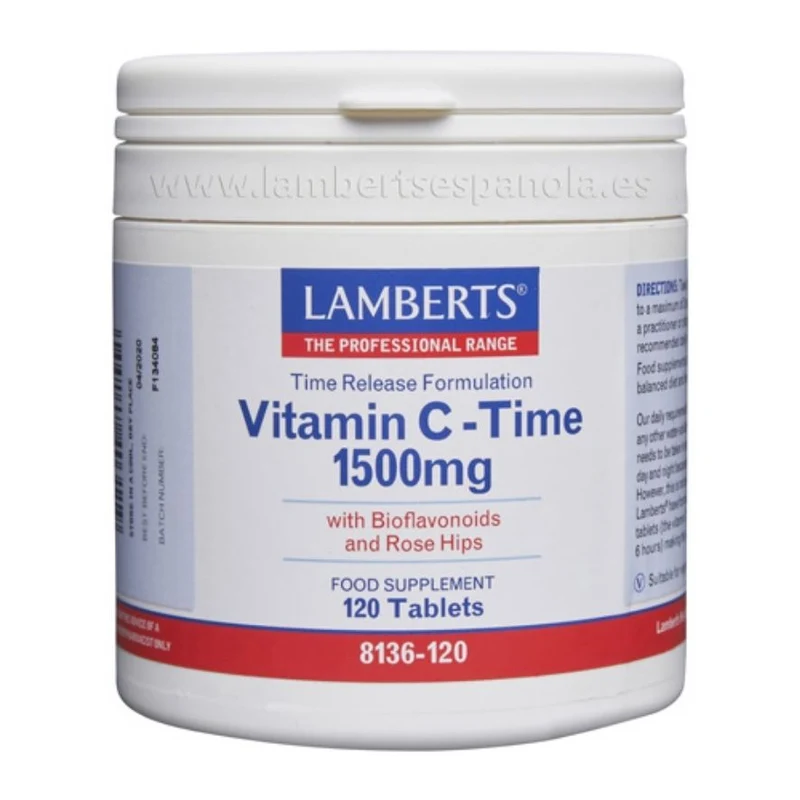 Vitamina C 1500 mg LS con Bioflavonoides y Escaramujo 120 Tabletas | Lamberts