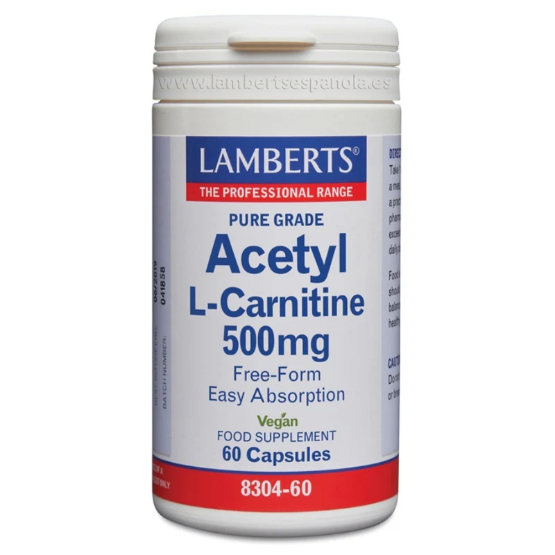 Acetil L Carnitina 500 mg 60 Capsulas | Lamberts