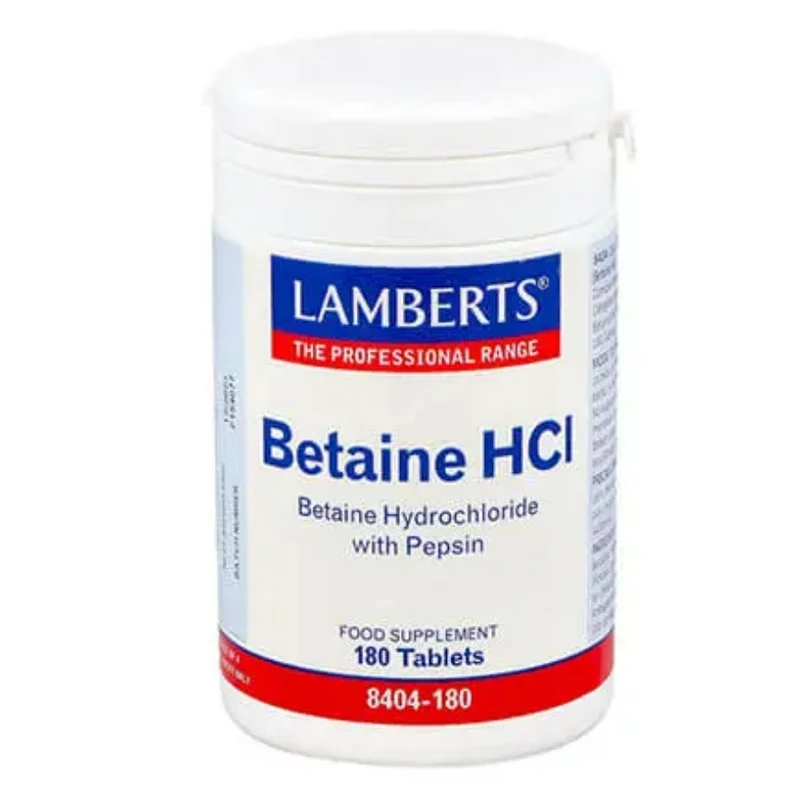Betaina HCI con Pepsina 180 Tabletas | Lamberts
