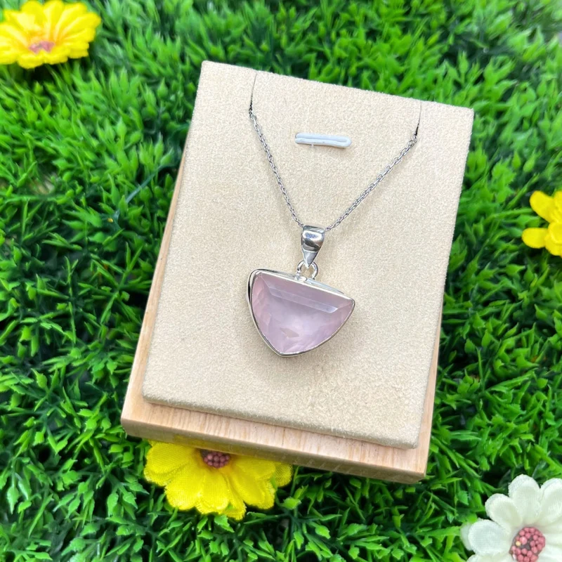 Colgante de cuarzo rosa #10