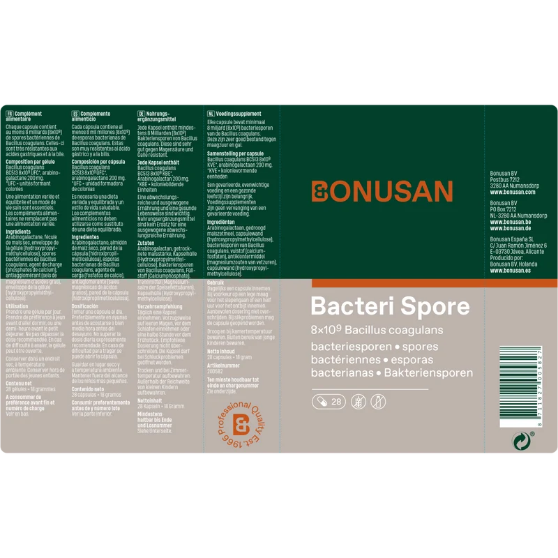 Bacteri Spore 28 Capsulas | Bonusan