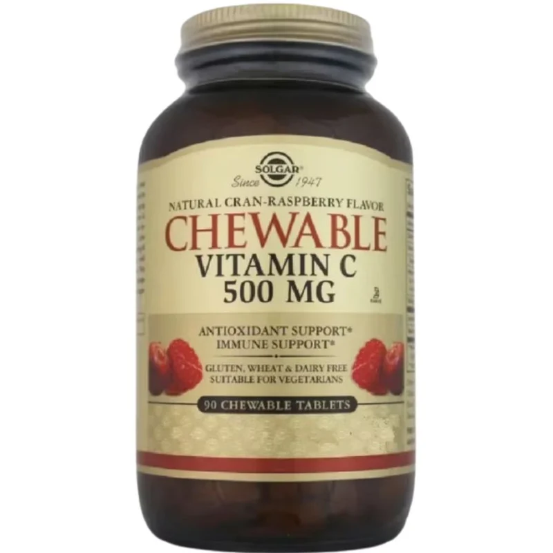Chewable Vitamin C 500 Mg Sabor Frambuesa 90 Comprimidos | Solgar
