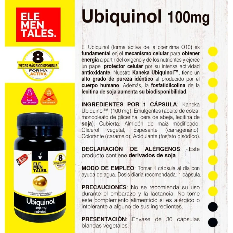 Ubiquinol 100 Mg 30 cápsulas | Novadiet
