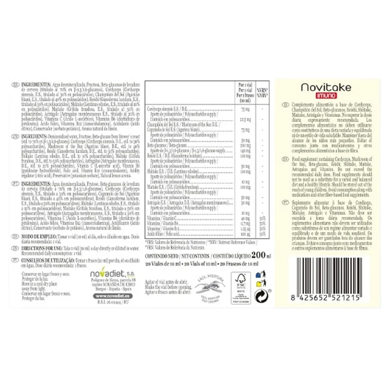 Novitake Imuno 20 viales | Novadiet