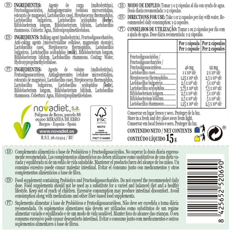 Novacilus 30 cápsulas | Novadiet