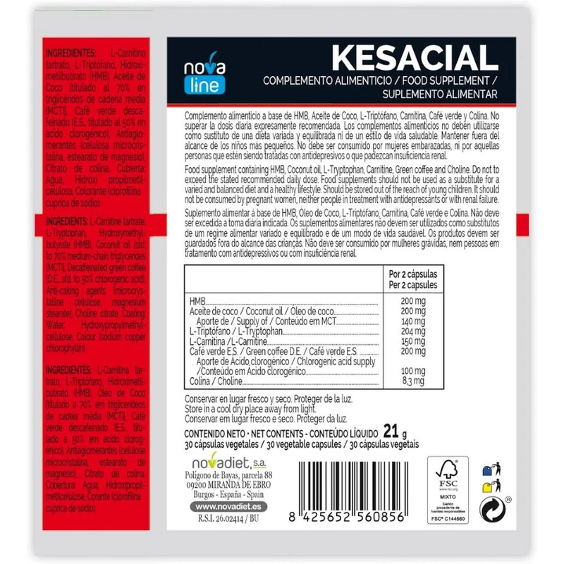 Kesacial 30 cápsulas | Novadiet