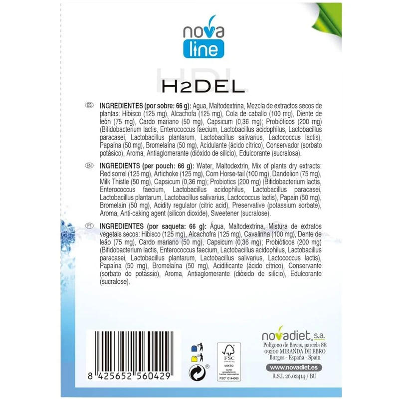 H2Del 10 sobres | Novadiet