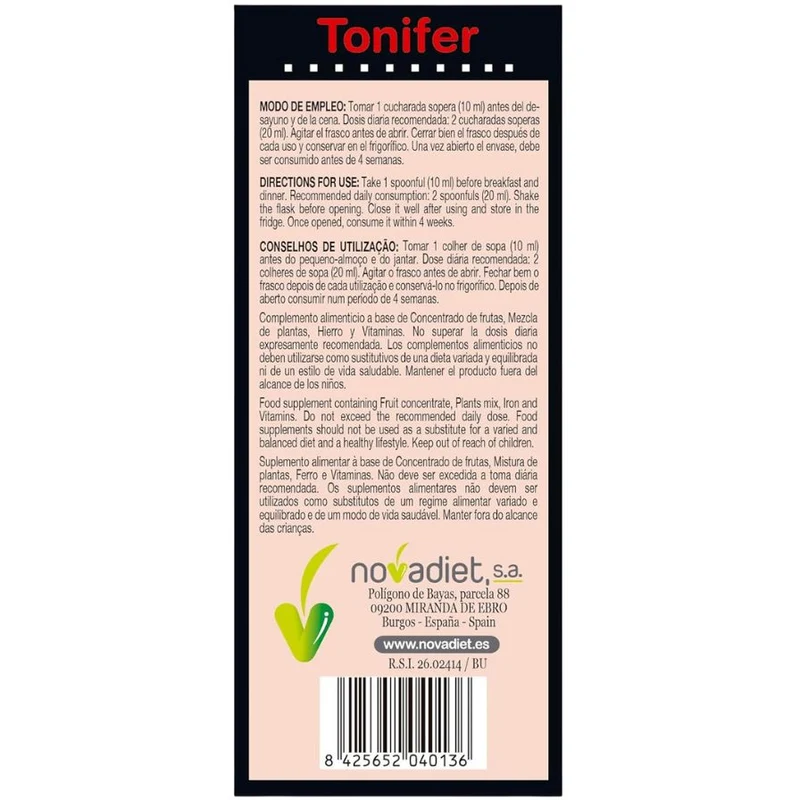 Tonifer 250 ml | Novadiet