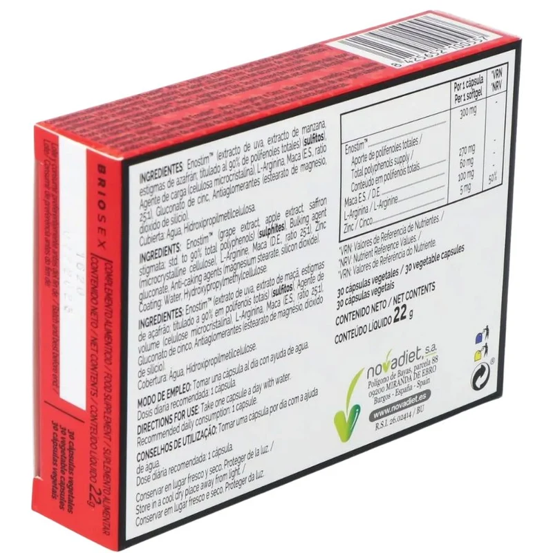 Briosex 30 cápsulas | Novadiet