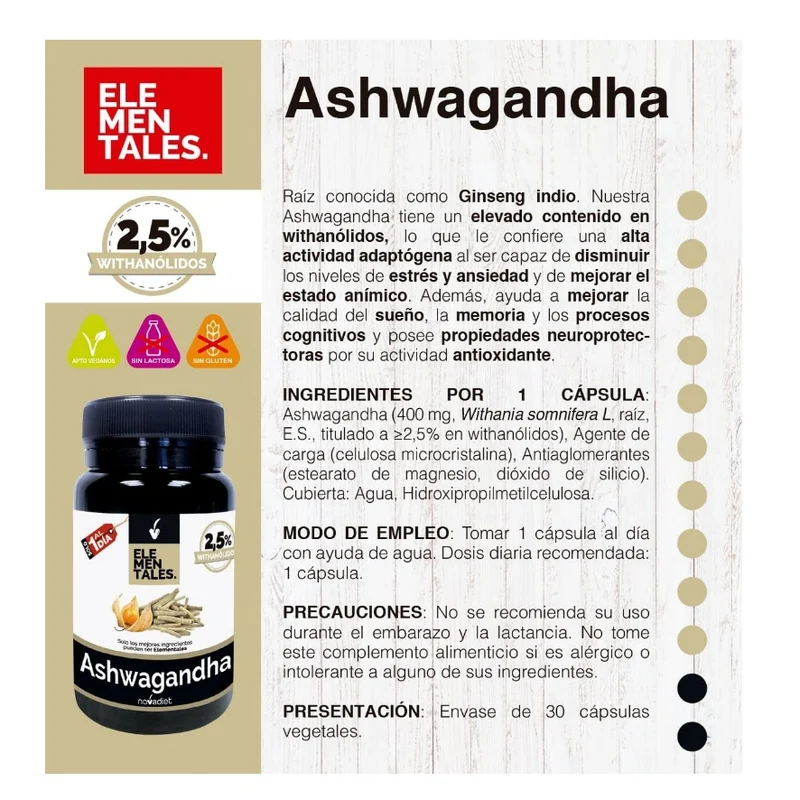 Ashwagandha 30 cápsulas | Novadiet