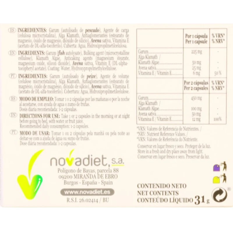 Vitalestres 60 cápsulas | Novadiet