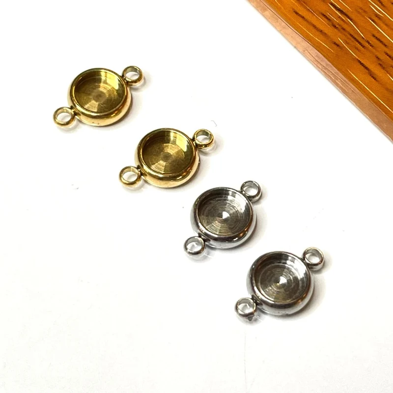 Soporte para conector de cabujón dorado/plateado