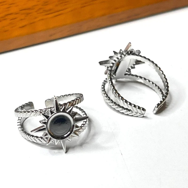 Porta Anillos Cabujón Sol de Plata