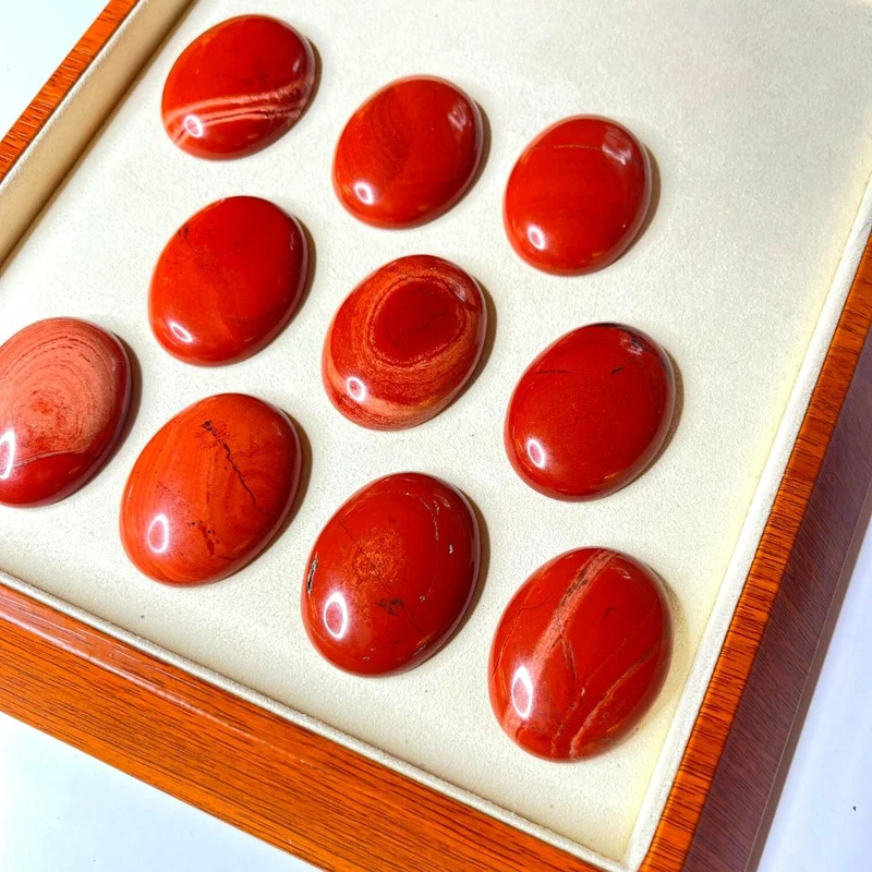 Cabujón Ovalado de Jaspe Rojo