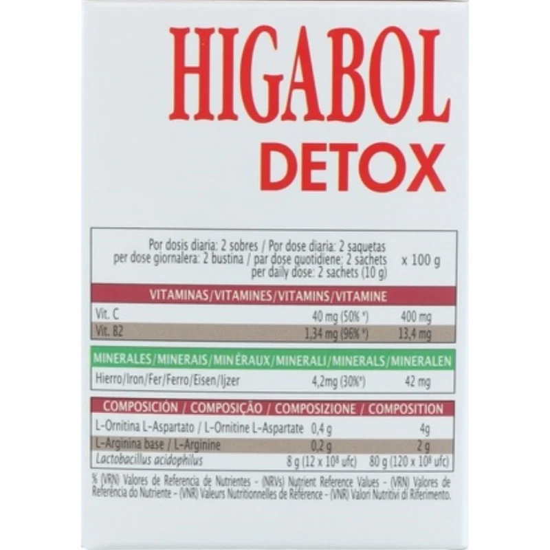 Higabol Detox 14 Sobres | Laboratorios Abad