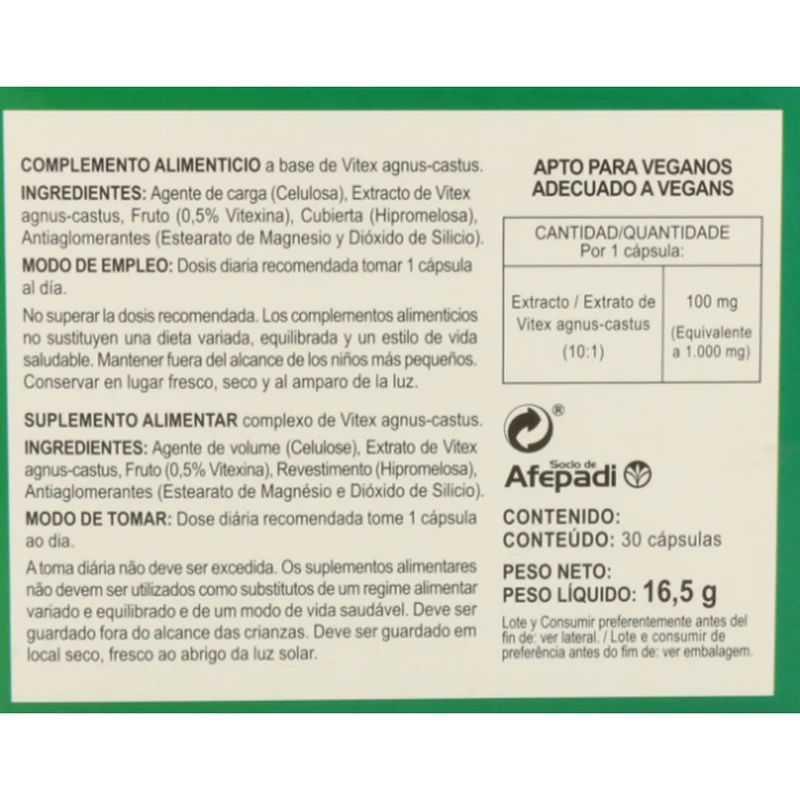 Vitex Agnus Castus 30 Cápsulas | Integralia