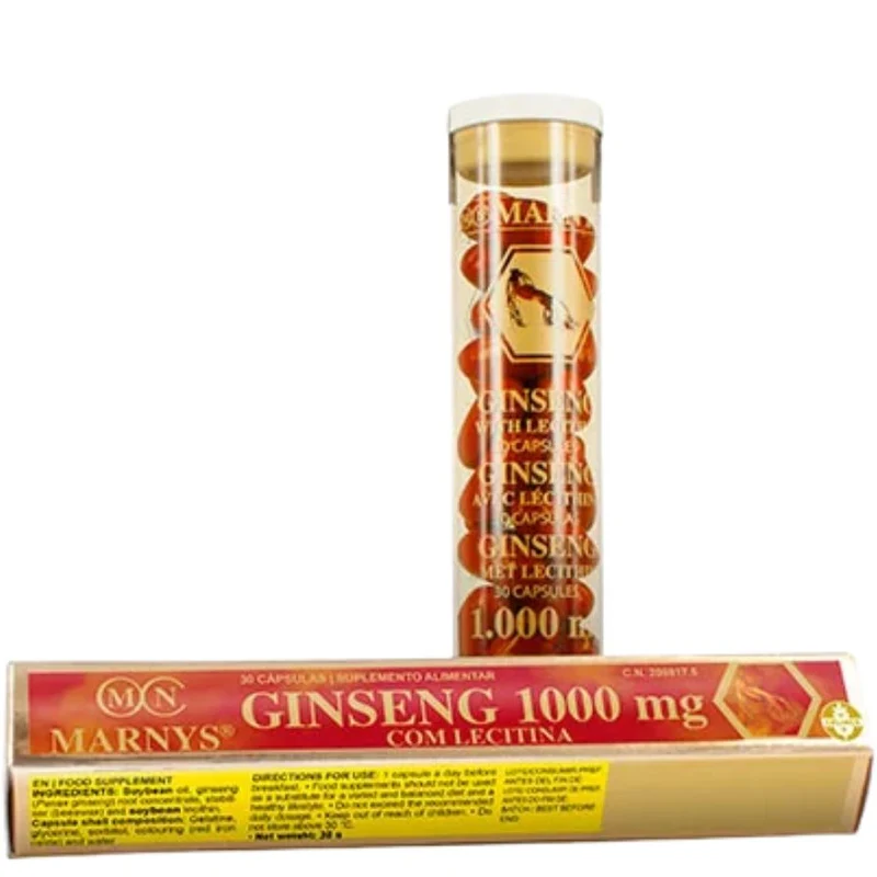 Ginseng con Lecitina 1000 mg 30 Capsulas | Marnys